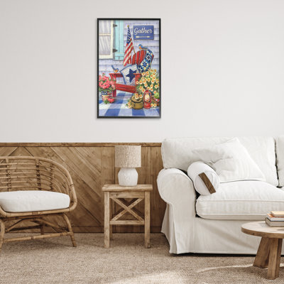 Patriotic Porch View Framed Giclee Art by Geoff Allen