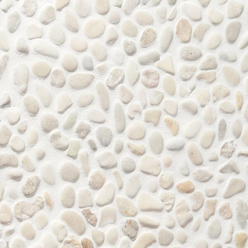 Nature Micro Lombok Pebble Mosaic Tile, White