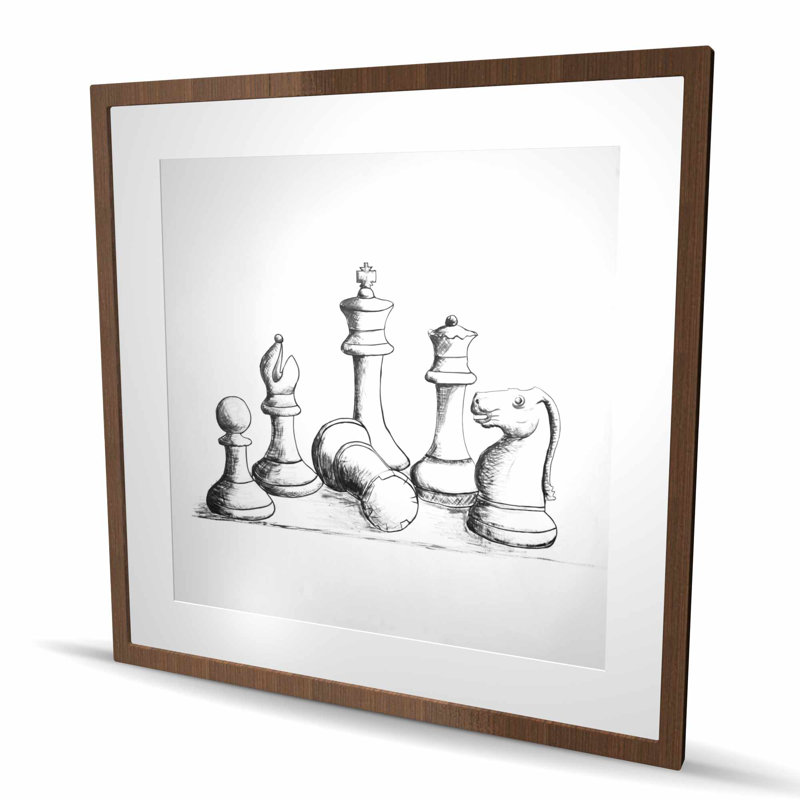Pièces d'échecs - Black Man Cave, H 36 po x l 36 po, Brun