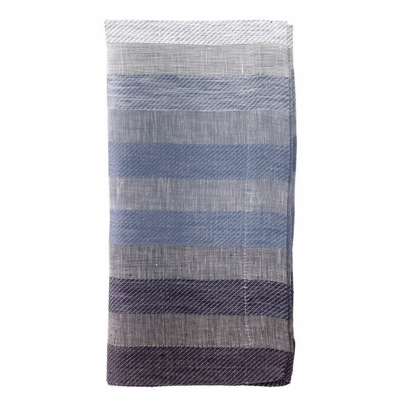 Gradient Stripe Linen Napkin, Navy