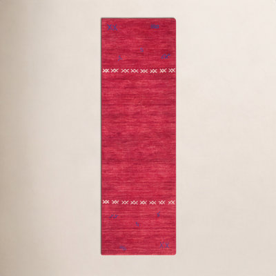 Santiago Red Handmade Wool Geometric Rug