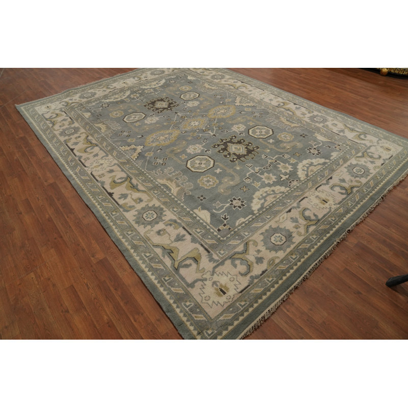 Handmade Gray Transitional Oushak Indian Area Rug 9x12
