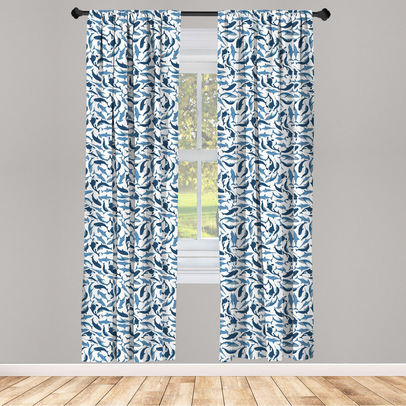 Rideaux 4 panneaux East Urban Home Whales, L 56 po x L 95 po