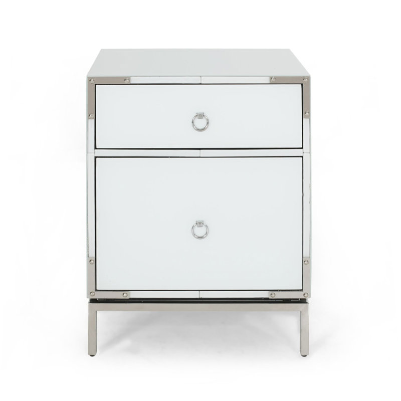 Modern White End Table
