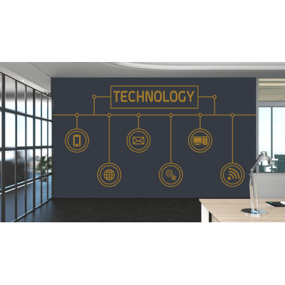 Décalcomanie d'art mural en vinyle technologie, autocollant de carte de circuit imprimé, décoration murale de bureau, autocollant mural de logiciel de gestion, ordinateur de bureau 465RS