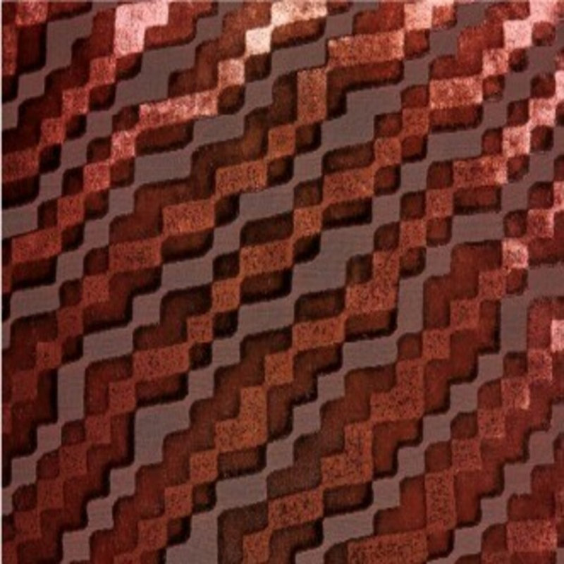 Steps Velvet Square Pillow Cover & Insert, 18"H x 18"W, Paprika Geometric