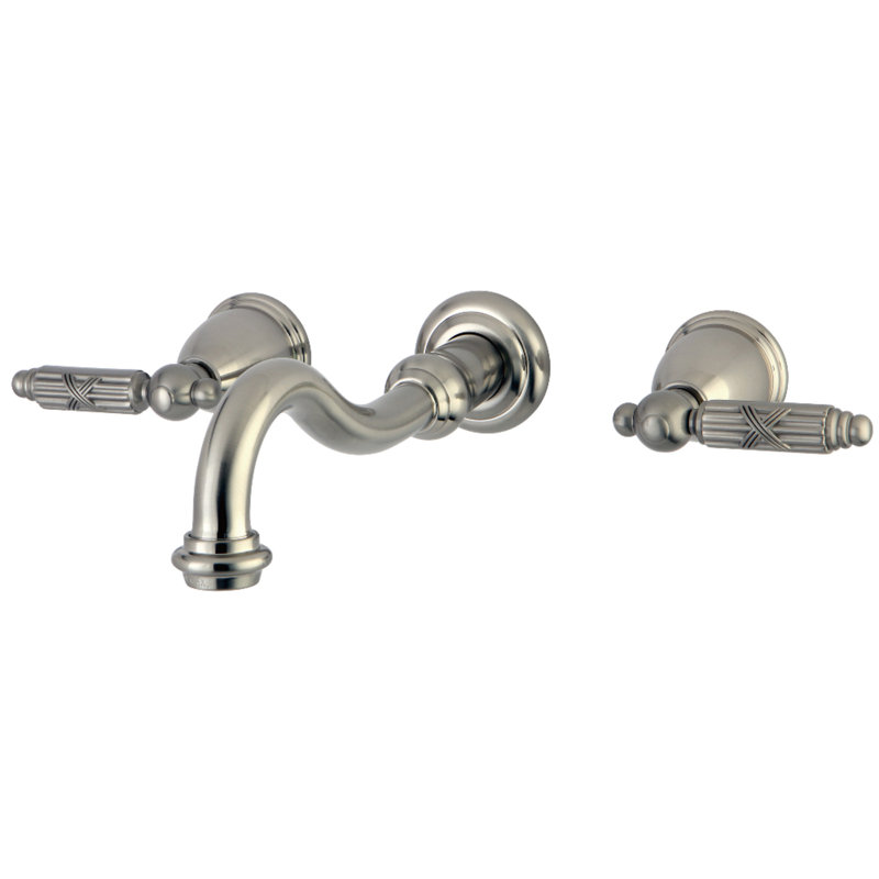 Robinet de salle de bain fixé au mur Vintage, Nickel brossé