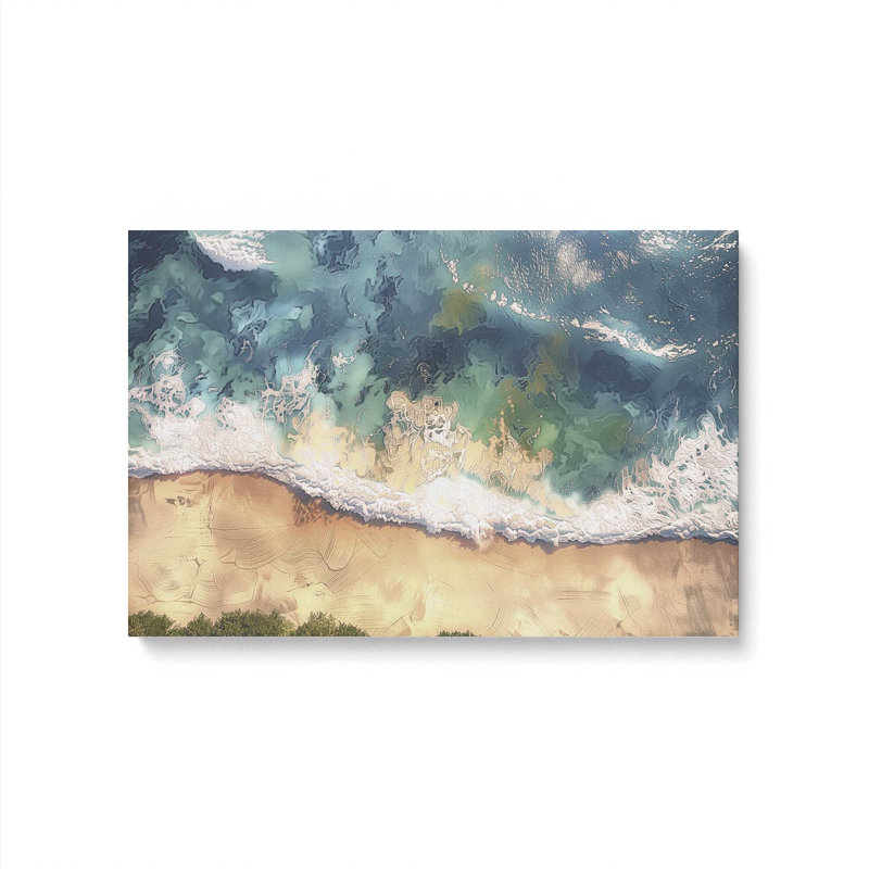 _ Reproduction aérienne sur toile Shoreline, Toile tendue, H 12 po x l 18 po x P 1,25 po