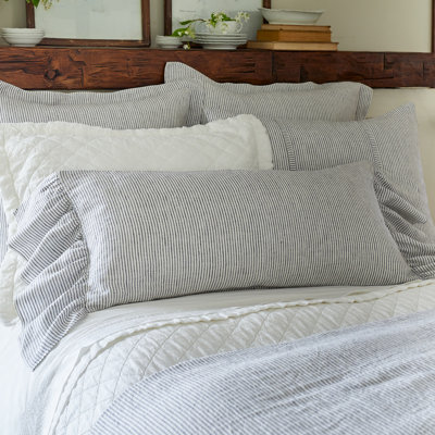 Oxford Pinstripe Bolster Pillow
