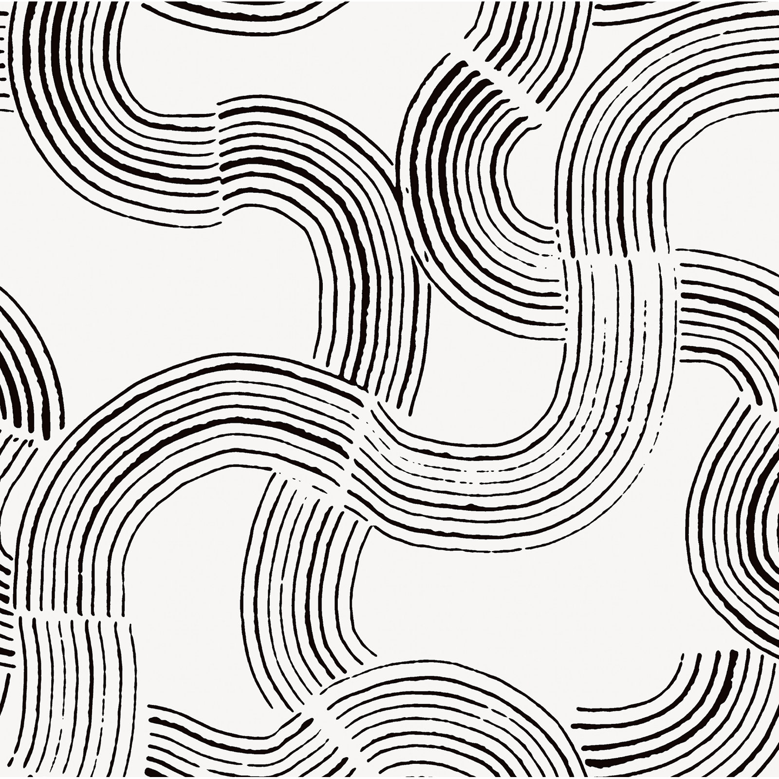 Diamond Mid-Century Peel & Stick Abstract Wallpaper, Noir