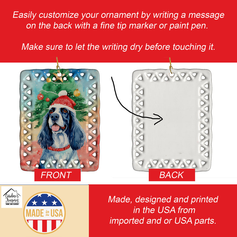 Ornement en porcelaine de Noël English Setter, English Setter 3454