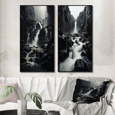 «Waterfall Ephemeral Cascade», 2 pièces sur toile