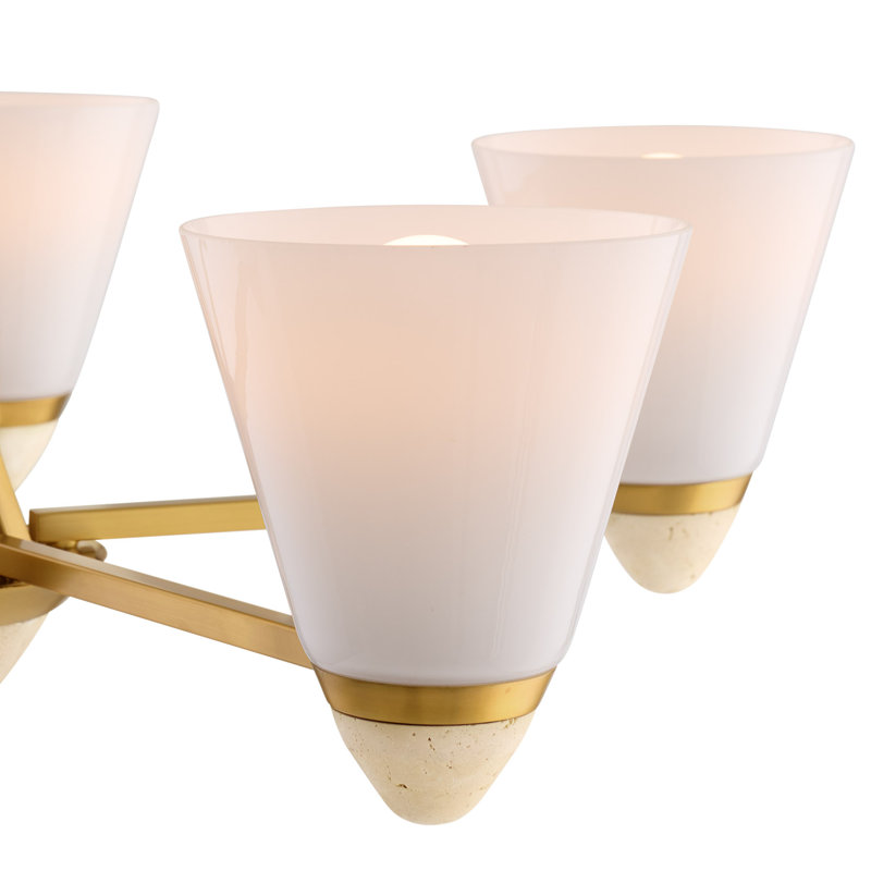 Kohlman 5-Light Chandelier in Warm Brass, 18" H x 30" W x 30" D, 5 Lights