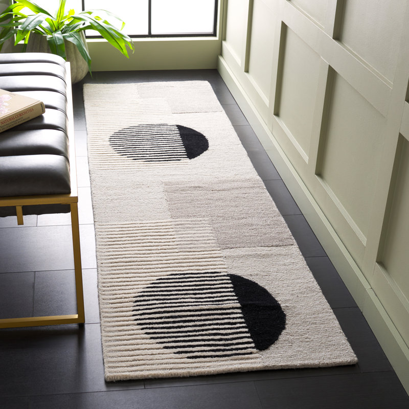 Cassina Hand Tufted Geometric Area Rug, Runner 2'3" x 8'