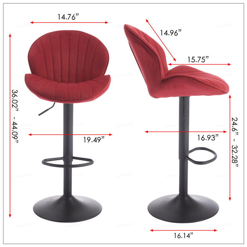 2 tabourets de bar réglables Heigeht