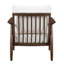 Siège d'appoint beige avec structure en bois massif et siège moderne rembourré, largeur du siège 24 po, profondeur 20 po