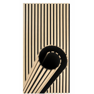 106.25" x 41.25" Flexible Acoustic Slat Wood Wall Paneling, Real Wood Veneer Sound-Dampening Panels for Curved Walls & Ceilings