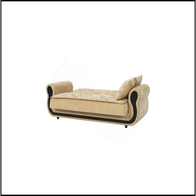 Causeuse convertible rembourrée avec rangement, beige, Beige