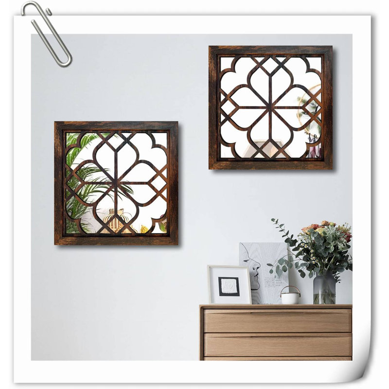 Ensemble de 2 décorations murales, Brun, H 1 po x l 12 po x P 12 po