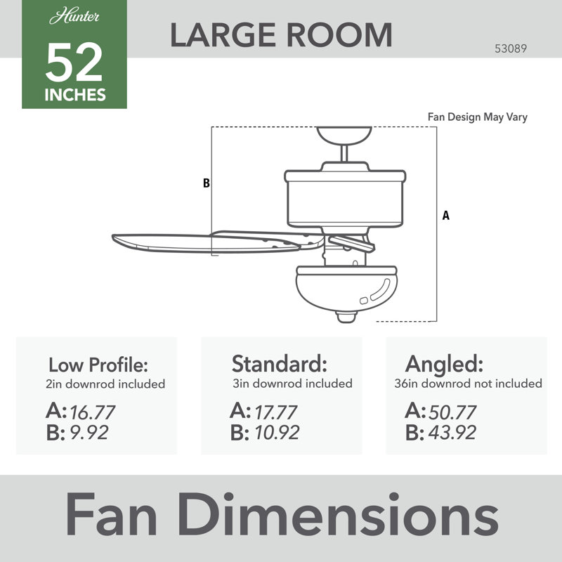 Snow White 52" Ceiling Fan with LED Light and Beech Blades