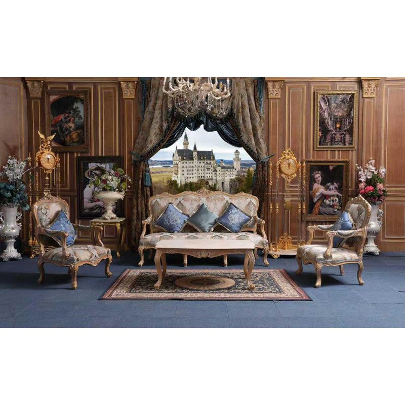 5-piece Hand-carved European-style Living Room Set