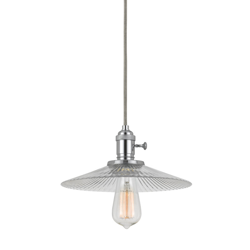 Luminaire suspendu conique à 1 lumière Stenson, Transparent