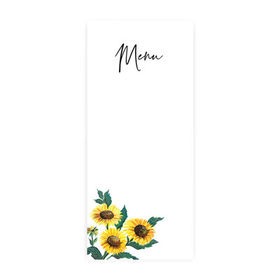 Ensemble de 52 cartes de menu de mariage en papier tournesol rustique pour imprimante de bricolage
