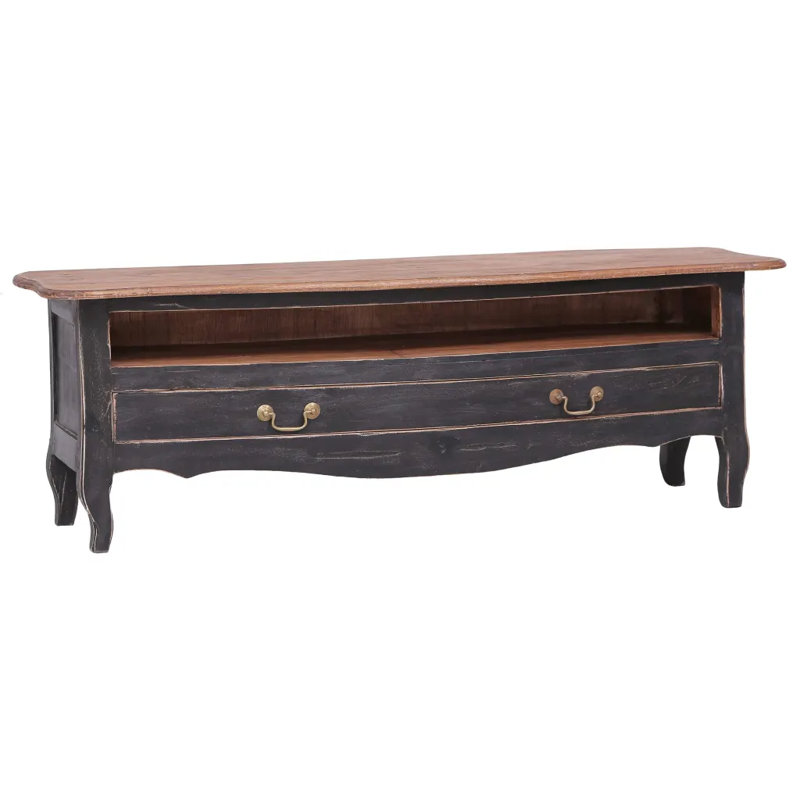 TV Cabinet 120x30x40 cm Solid Mahogany Wood, Black