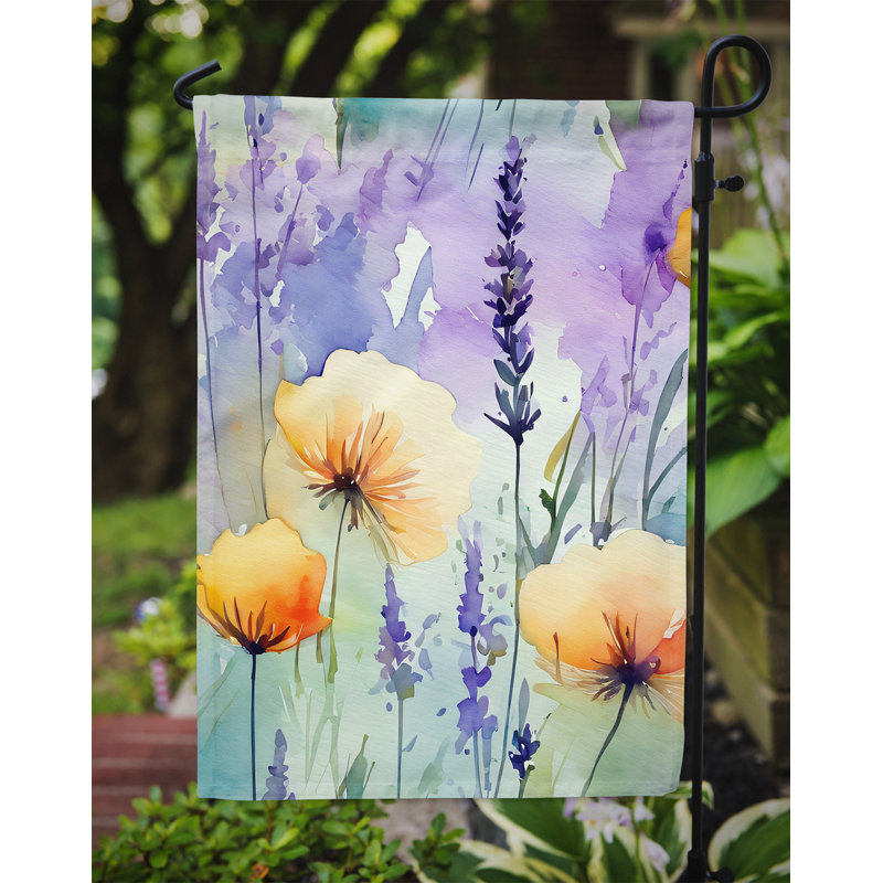 Lavande dans un drapeau de jardin aquarelle