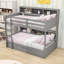 Lit superposé simple au-dessus de simple avec tiroir de rangement et tablettes-1642161681