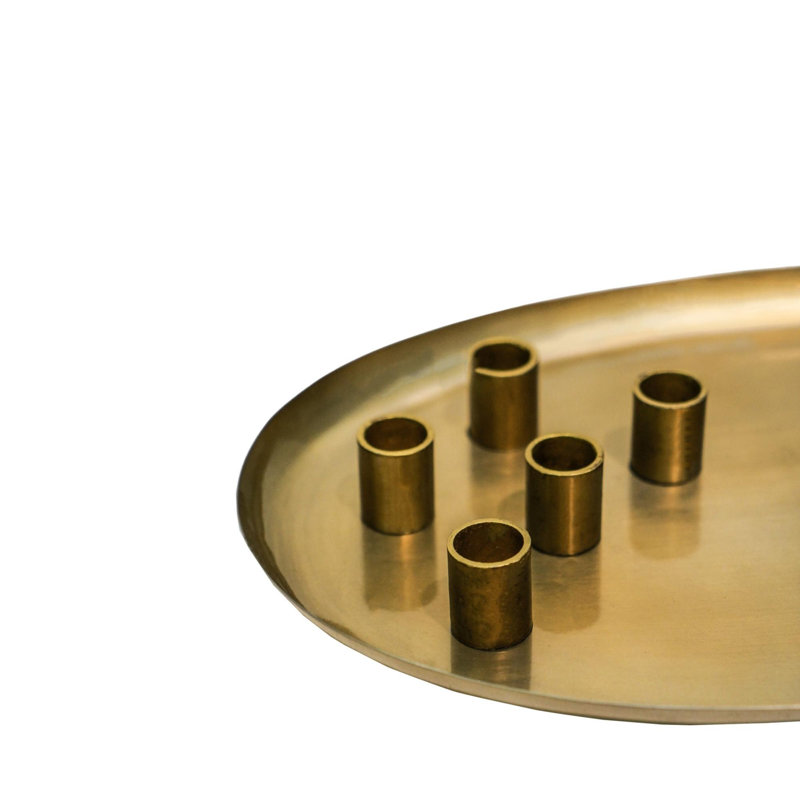 Oval Metal Candle Centrepiece, Gold