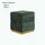 Tabouret de rangement Cube Design - Chenille - Base plaquée or - Contemporain-2061756637