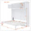 Grand lit escamotable mural avec armoires supérieures, blanc-129746884