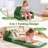 2-in-1 Convertible Kids Sofa to Lounger Fold Out Toddler Couch with Removable Cover Green + Yellow + White