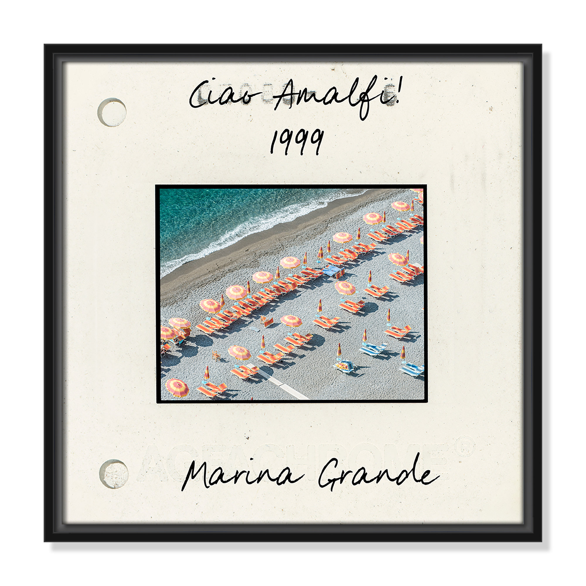 Amalfi, Italy - Marina Grande Print by Danita Dalmont, 17.5" H x 17.5" W x 2" D, Black Floater Framed Canvas