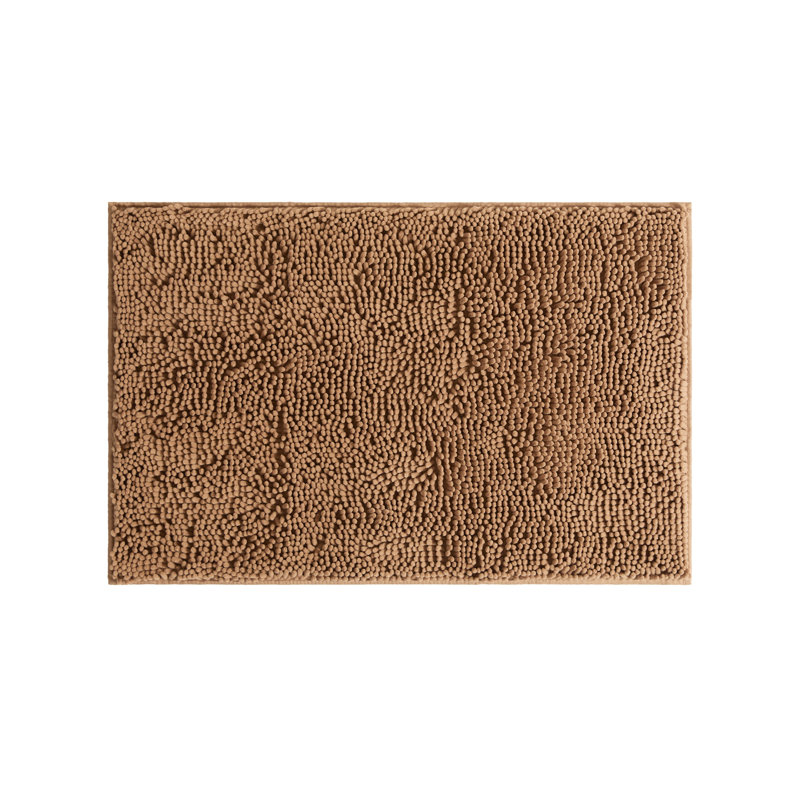 Tapis de bain doux et absorbant en chenille avec envers en caoutchouc antidérapant, Simple - L 34 po x l 21 po, Moka