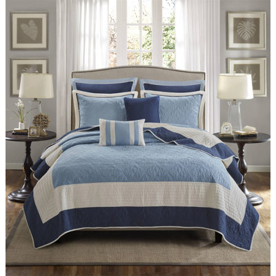 Ensemble de courtepointe 7 pièces double / grand 7 pièces avec taies décoratives européennes et coussins décoratifs
