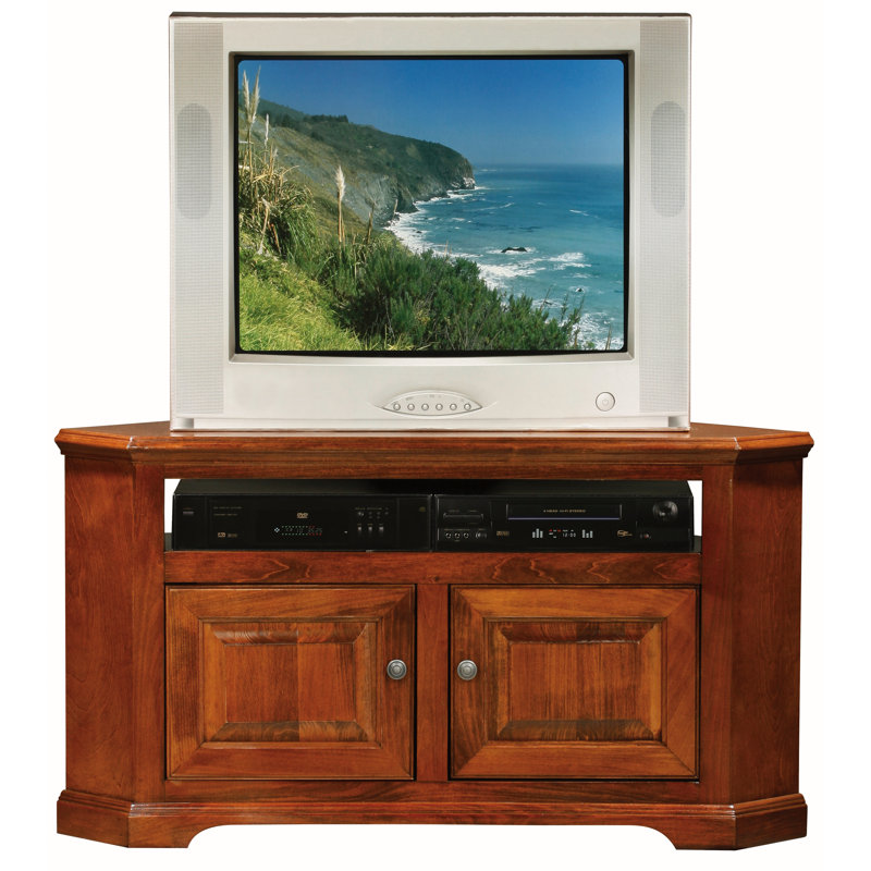 Wentzel Unfinished TV Stand for TVs up to 55", Wood, European Cherry