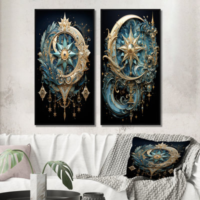 " Symbols Crescent Moon And " 2 - Pieces