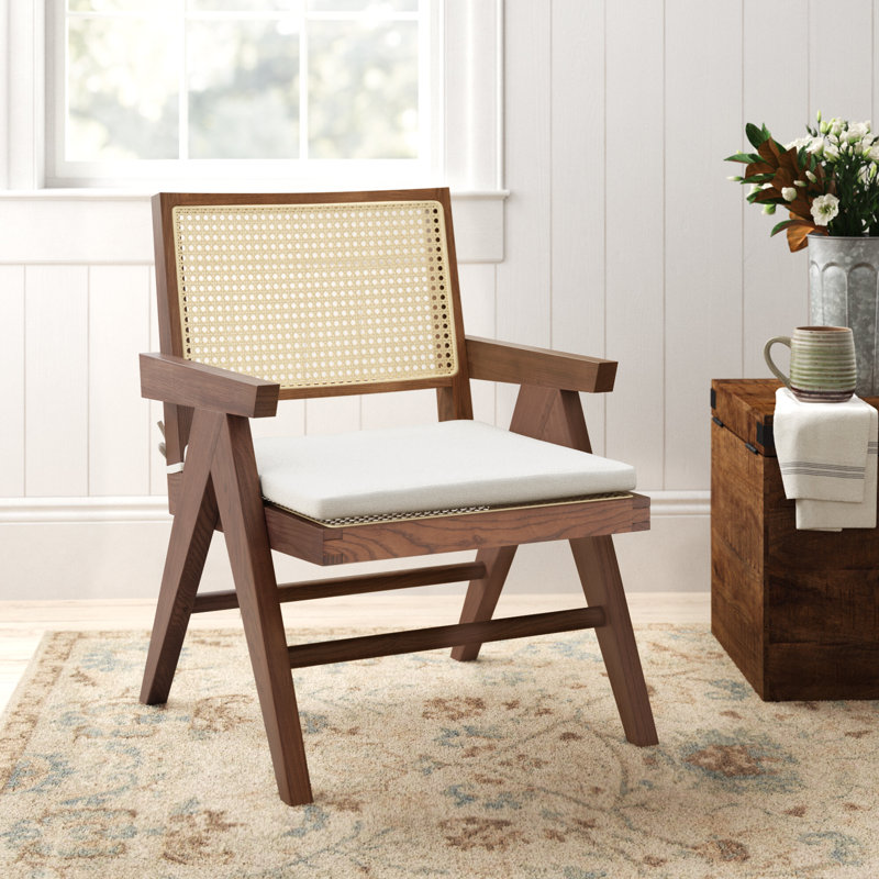 Huck Upholstered Side Chair, Walnut/Natural
