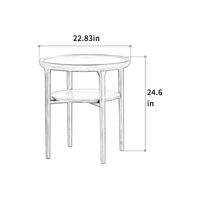 Table basse en noyer noir et pierre, H 24,6 po x L 22,83 po x l 22,83 po