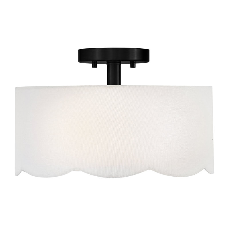 Groover Medium Semi-Flush Mount, Black