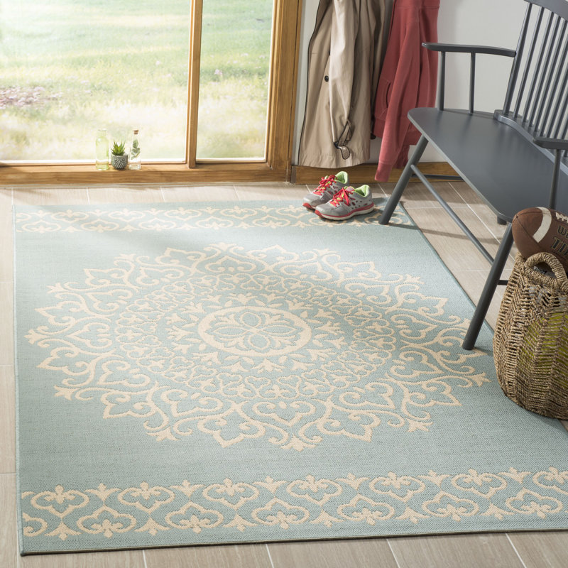 Tapis oriental intérieur / extérieur Burnell Performance, Rectangle 5 pi 3 po x 7 pi 6 po