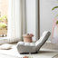 Chaise inclinable en métal pour regarder la télévision - Chaise de plancher grise et en lin, conception peu encombrante