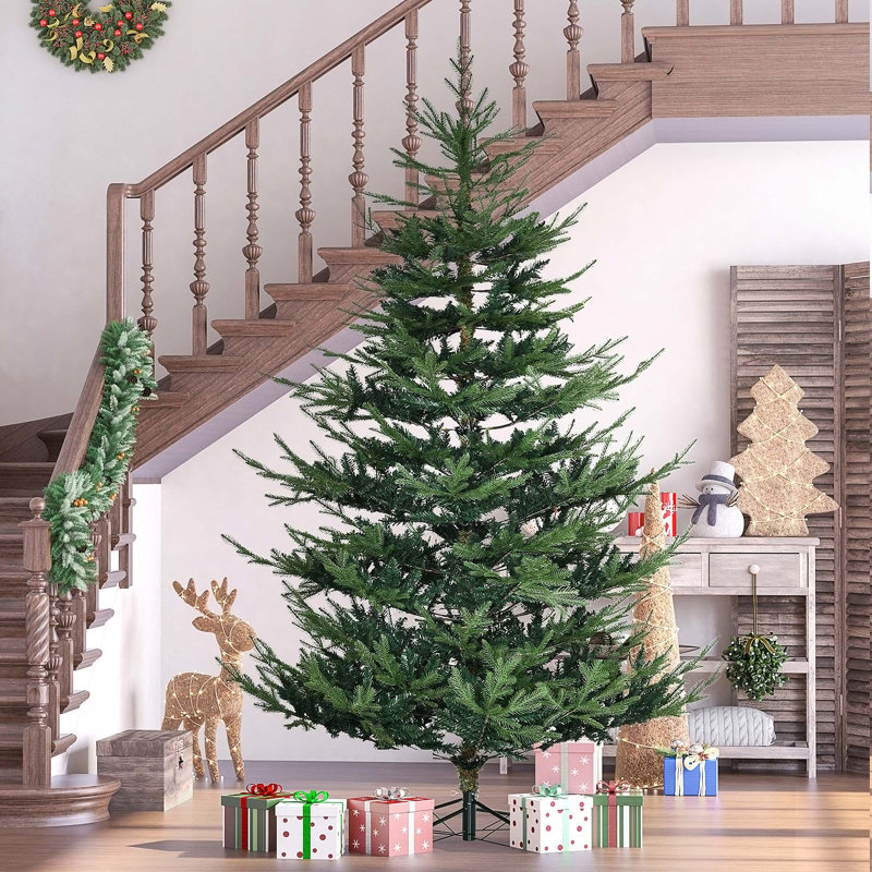 Arbre de Noël artificiel régulier (double) avec aiguilles vertes, 7.4'