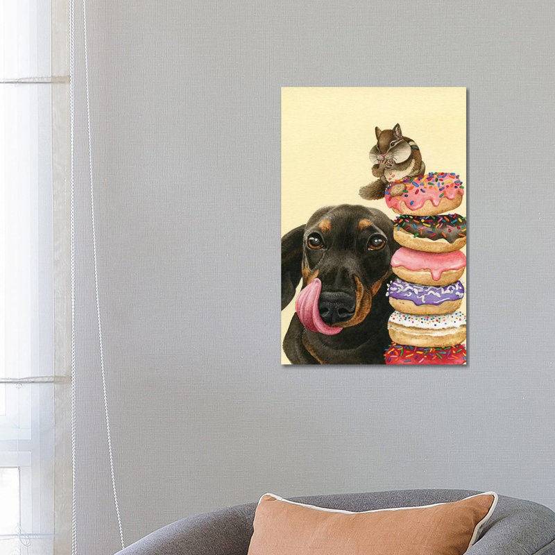 Donut Stacker by Tracy Lizotte - Painting on Canvas, 66.04cm H x 45.72cm W x 3.81cm D, Wrapped Canvas