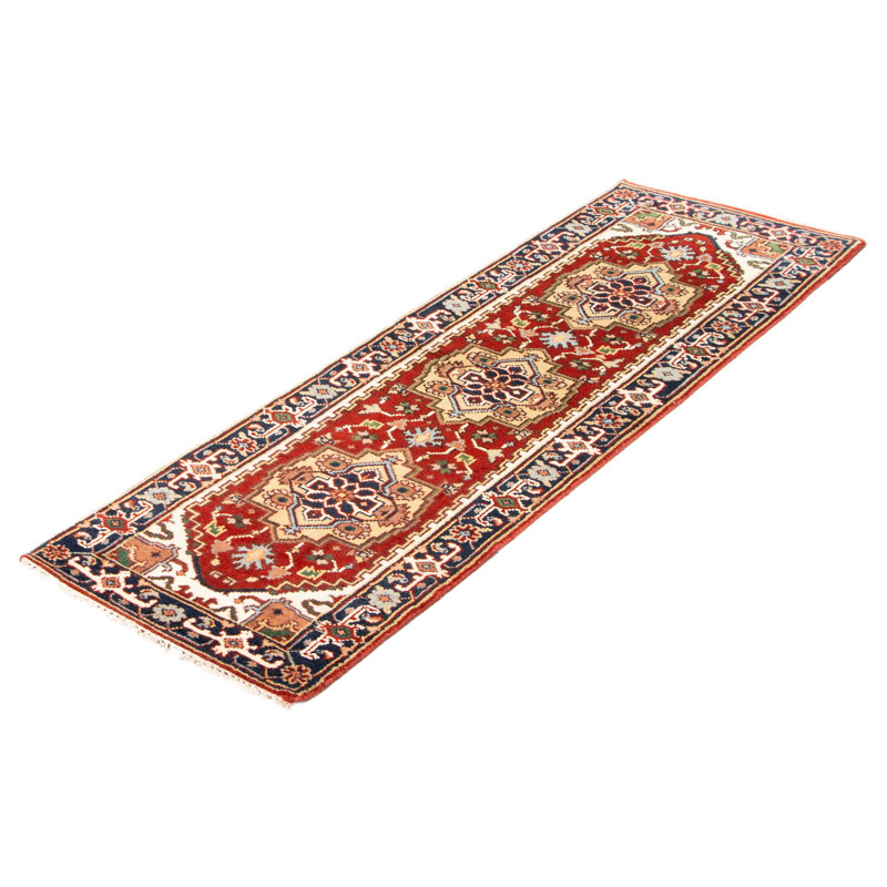Tapis de couloir unique en laine noué à la main 2 pi 6 po x 7 pi 9 po nouvel âge Teaerra