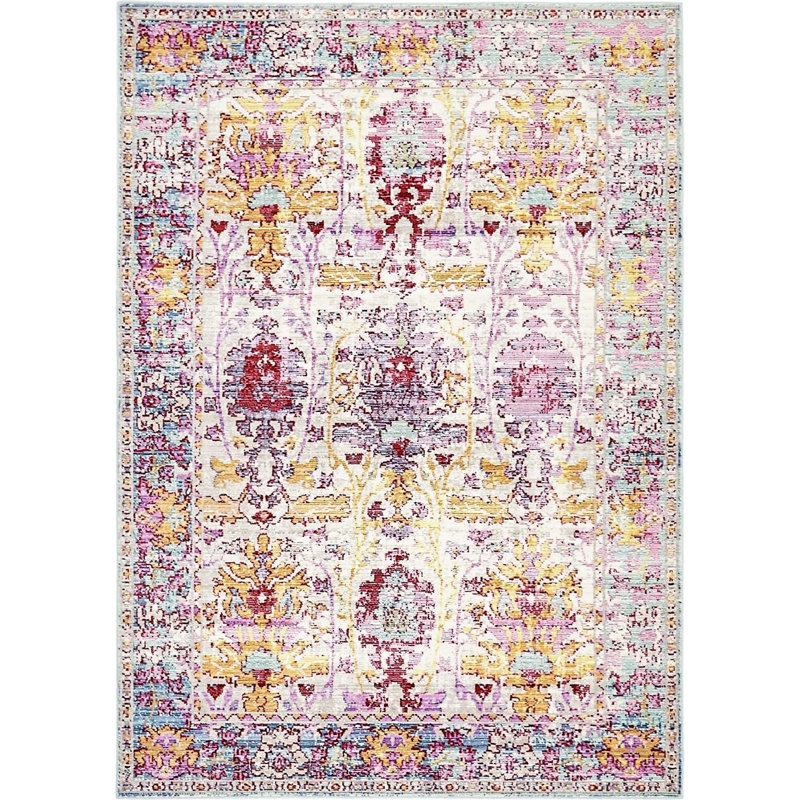 Tapis rose / orange Donminique, Rectangle 4 pi x 6 pi
