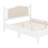 Wooden Vintage Platform Bed with Natural Rattan Headboard-322804507-322804504