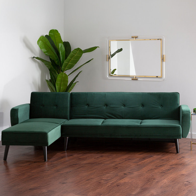Fisk 5 Seater Sofa Bed, Black, Green